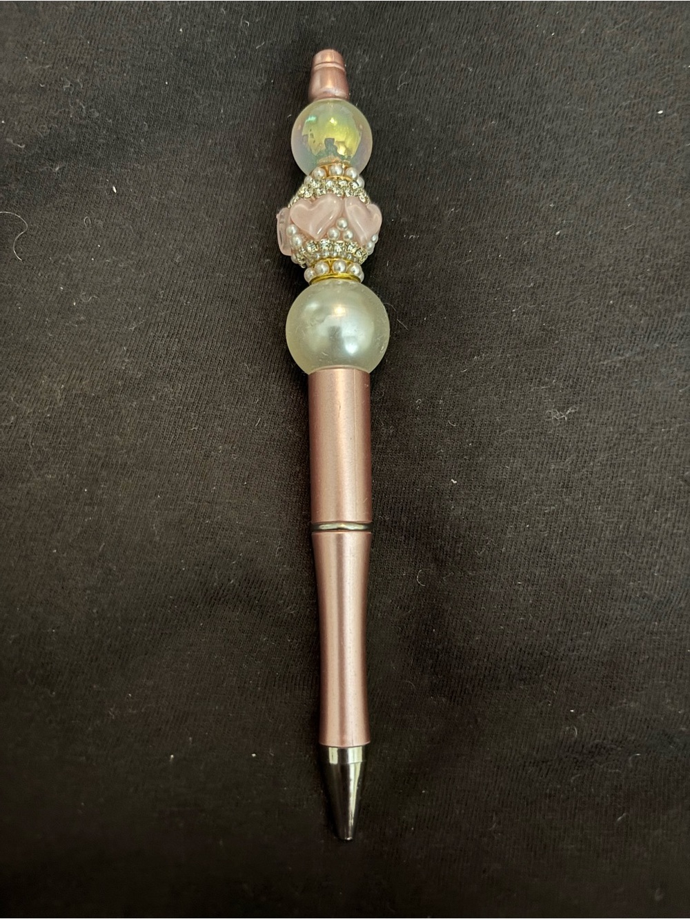 Pink Beaded Decorative Ballpoint Pen